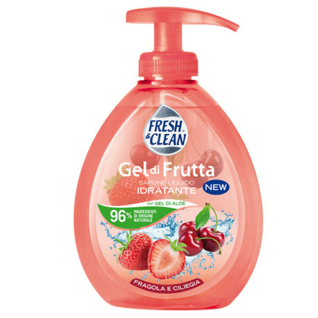 Sapone Gel - liquido - fragola/ciliegia - 300 ml - Fresh&Clean