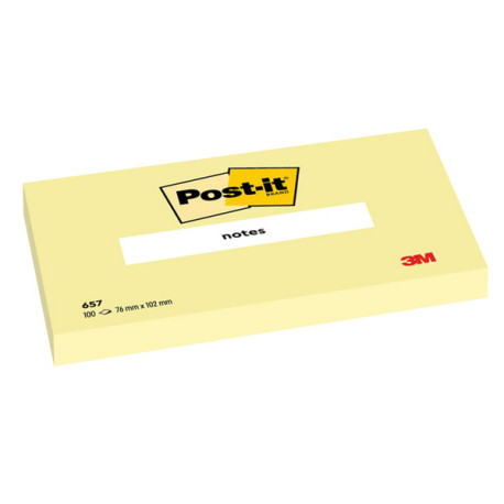 Blocco foglietti - 657 - 76 x 102 mm - giallo Canary - 100 fogli - Post it