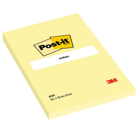 Blocco foglietti - 659 - 102 x 152 mm - giallo Canary - 100 fogli - Post it