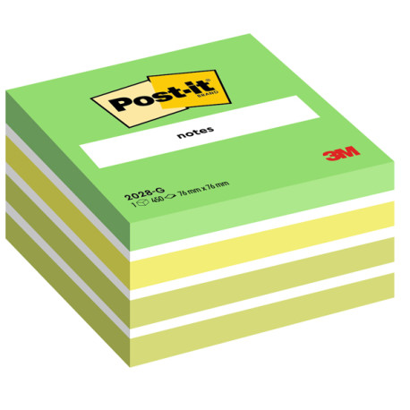 Blocco foglietti Cubo - 2028-G - 76 x 76 mm - 72 gr - colori assortiti - 450 fogli - Post it