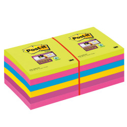 Blocco foglietti Post it  Super Sticky - 654-12SSUCC - 76 x 76 mm - colori Ultra - 90 fogli - Post it