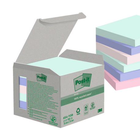 Blocco Post it   Green - 654-1GB - 76 x 76 mm - natural - 100 fogli - Post it  - conf. 6 pezzi