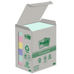 Blocco Post it  in carta riciclata - 653-1GB - 38 x 51 mm - natural - 100 fogli - Post it  - conf. 6 pezzi