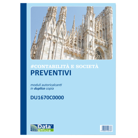 Blocco preventivi ContabilitA' e SocietA' - 50/50 copie autoric. - f.to 29,7 x 21,5 cm - DU1670C0000 - Data Ufficio