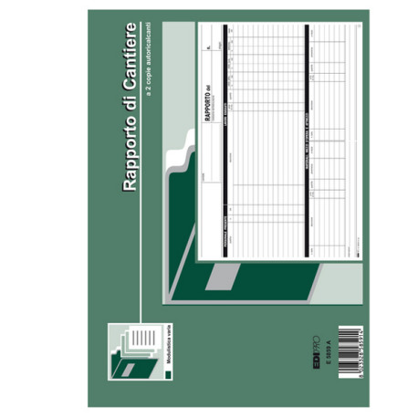 Blocco rapporto di cantiere - 50/50 fogli autoricalcanti - 21 x 30cm - Edipro