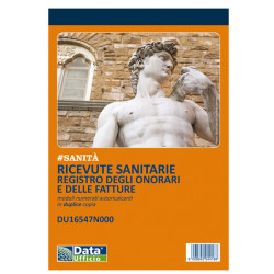 Blocco registro onorari/fatture ricevute sanitarie - 50/50 copie numerate autoricalcanti - 21,5 x 14,8 cm - DU16547N000 - Data 