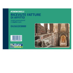 Blocco ricevute/ fatture di affitto - 50/50 copie autoricalcanti - 16,8 x 10 cm - DU1612C0000 - Data Ufficio