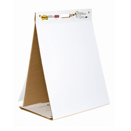 Blocco/Lavagna da tavolo Super Sticky autoportante - 563DE - 58,4 x 50,8 cm - bianco  - 20 fogli - Post-it®