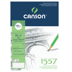 Blocco collato lato corto 1557 - A4 - 120 gr - 50 fogli - Canson