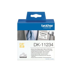 Brother DK11234 - Carta - autoadesivo - nero su bianco - 60 x 86 mm 260 etichette (1 rotolo(i) x 260) etichette fustellate - pe