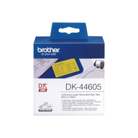 Brother DK44605 - Adesivo rimovibile - giallo - Rotolo (6,2 cm x 30,5 m) 1 rotoli etichette - per Brother QL-1050, 1060, 500, 5