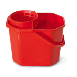 Secchio con strizzatore - PPL riciclabile - 12 L - rosso - PerfettoFactory