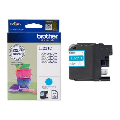 Brother LC221C - Ciano - originale - cartuccia d'inchiostro - per Brother DCP-J562DW, MFC-J480DW, MFC-J680DW, MFC-J880DW