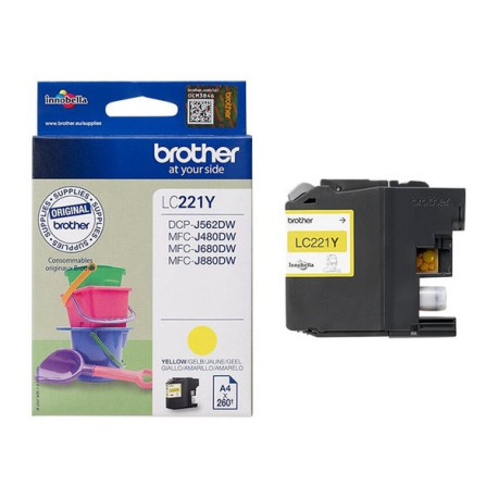 Brother LC221Y - Giallo - originale - cartuccia d'inchiostro - per Brother DCP-J562DW, MFC-J480DW, MFC-J680DW, MFC-J880DW