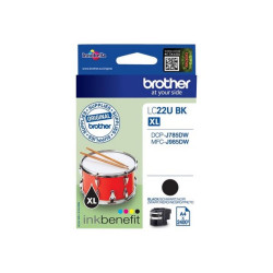 Brother LC22UBK - XL - nero - originale - cartuccia d'inchiostro - per Brother DCP-J785DW, DCP-J785DWXL, MFC-J985DW- INKvestmen