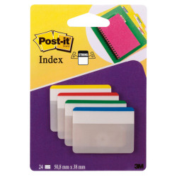 Segnapagina Post-it Index Strong - 686F-1 - per archivio - 50,8 x 38 mm - colori classici - Post-it - conf. 24 pezzi