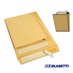 Busta a sacco Monodex - soffietti laterali - strip adesivo - 25 x 35,3 x 4 cm - 120 gr - avana - Blasetti - conf. 250 pezzi