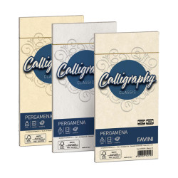 Busta Calligraphy Pergamena - 110 x 220 mm - 90 gr - bianco 01 - Favini - conf. 25 pezzi