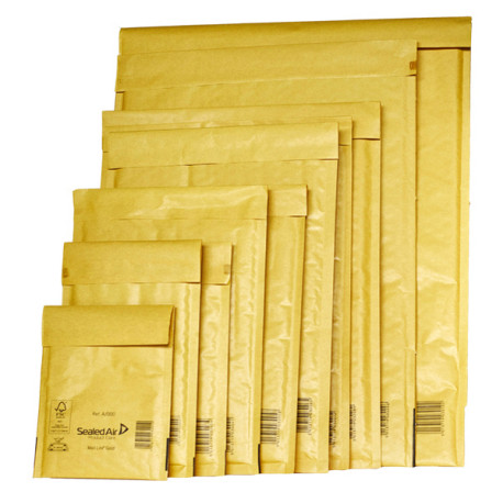 Busta imbottita Mail Lite  Gold - F (22 x 33 cm) - avana - Sealed Air  - conf. 10 pezzi