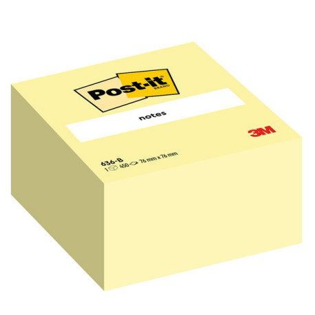 Blocco foglietti Cubo - 636-B - 76 x 76 mm - giallo Canary - 450 fogli - Post-it