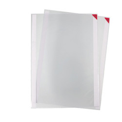 Tasca a L - con retro adesivo - A3 - rosso - Djois - conf. 2 pezzi