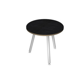 Tavolo riunione tondo Skinny Metal - diametro 80 cm - nero venato