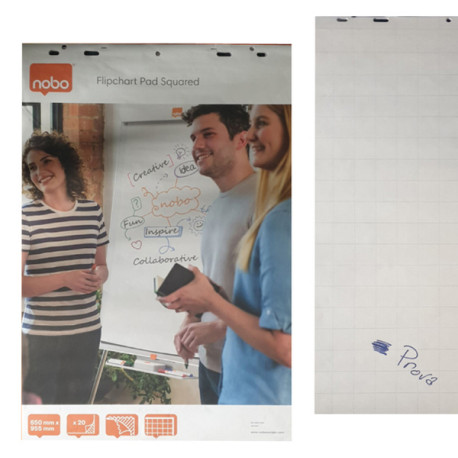 Blocco per lavagna - 20 fogli - 67 x 97 x 0,3 cm - bianco - Nobo