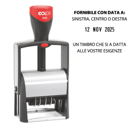Timbro Datario Classic Line 2660 - autoinchiostrante - 37 x 58 mm - 7 righe - Colop