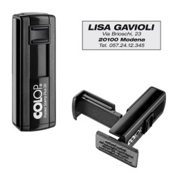 Timbro Pocket Stamp Plus 20 - 14 x 38 mm - 4 righe - autoinchiostrante - nero - Colop