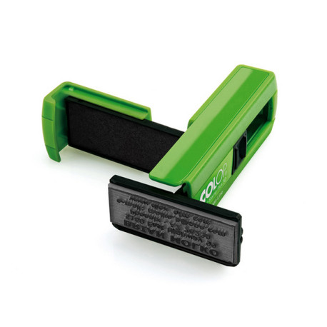 Timbro Pocket Stamp Plus 30 - 18 x 47 mm - 5 righe - autoinchiostrante - verde - Colop