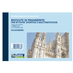 Blocco ricevute pagamento per attività sportive dilettantistiche - 50/50 copie autoricalcanti - 11,5 x 16,5 cm - DU1625800 - Da