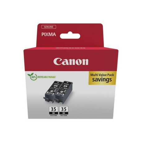 Canon PGI-35BK Twin Pack - Confezione da 2 - 9.3 ml - nero - originale - serbatoio inchiostro - per PIXMA iP100, iP110, TR150