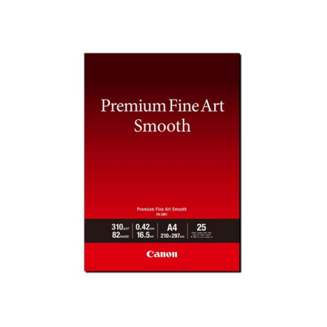 Canon Premium Fine Art Smooth FA-SM2 - Liscia - 16,5 mil - A3 Plus (330,2 x 482,6 mm) - 310 g/m² - 82 libbre - 25 fogli carta f