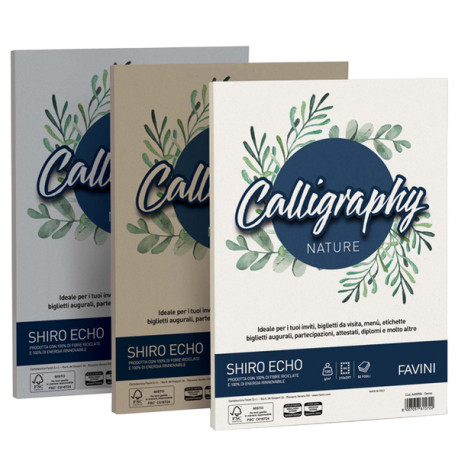 Carta Calligraphy Nature Shiro Eco - A4 - 120 gr - legno - Favini - conf. 50 fogli