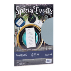 Carta metallizzata Special Events - A4 - 120 gr - argento - Favini - conf. 20 fogli