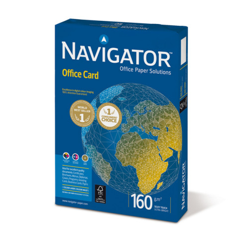 Carta Office Card 160 - A4 - 160 gr - bianco - Navigator - conf. 250 fogli