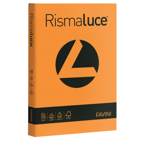 Carta Rismaluce - A4 - 140 gr - arancio 56 - Favini - conf. 200 fogli