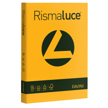 Carta Rismaluce - A4 - 200 gr - giallo oro 52 - Favini - conf. 125 fogli