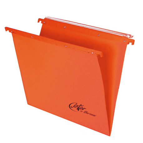 Cartella sospesa Joker - cassetto - interasse 33 cm - fondo V - 31,2x25 cm - arancio - Bertesi