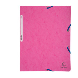 Cartellina con elastico - cartoncino lustrE' - 3 lembi - 400 gr - 24 x 32 cm - rosa - Exacompta