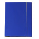 Cartellina con elastico - cartone plastificato - 3 lembi - 25x34 cm - blu - Queen Starline