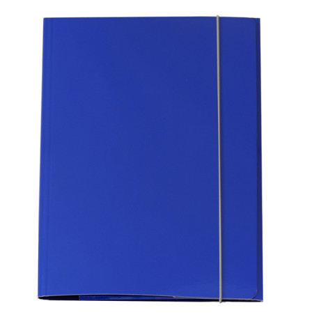 Cartellina con elastico - cartone plastificato - 3 lembi - 25x34 cm - blu - Queen Starline