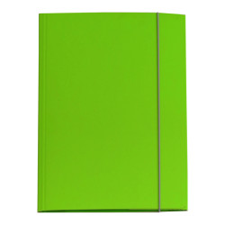 Cartellina con elastico - cartone plastificato - 3 lembi - 25x34 cm - verde prato - Queen Starline