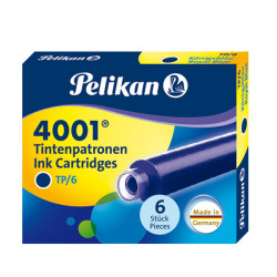 Cartucce inchiostro 4001 (TP/6)  - lunghezza 39mm - blu - Pelikan  - conf. 6 pezzi