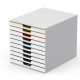 Cassettiera 10 cassetti colorati varicolor - bianco ghiaccio - 2,5cm - Durable