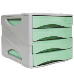 Cassettiera Keep Colour Pastel - 25 x 32 cm - cassetti 5 cm - grigio/verde - Arda