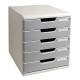 Cassettiera Modulo A4 - 28,8 x 32 x 35 cm - 5 cassetti - grigio/granito - Exacompta