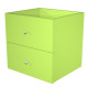 Cassettiera per casellario Rainbow - 2 cassetti - 32,5x28,8x32,5 cm - verde neon - Artexport