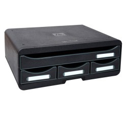 Cassettiera Toolbox  - 27 x 35,5 x 13,5 cm - 4 cassetti - nero - Exacompta