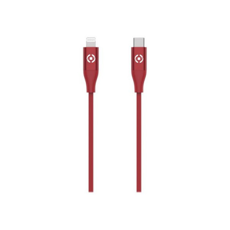 Celly - Cavo Lightning - USB-C maschio a Lightning maschio - 1.5 m - rosso - USB Power Delivery (60W) - per Apple 10.2-inch iPa